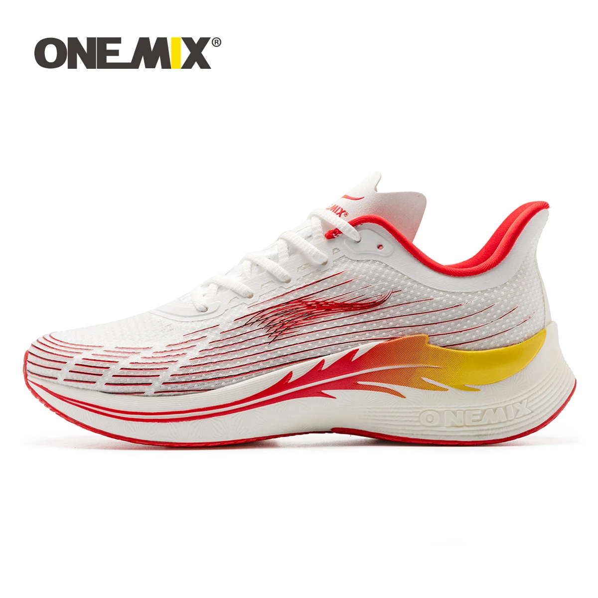 ONEMIX 2023 Running Shoes for Outdoor Marathon Breathable Sport Female Sneakers Lace Up Mesh Carbon Fibre Plate Athletic Shoes