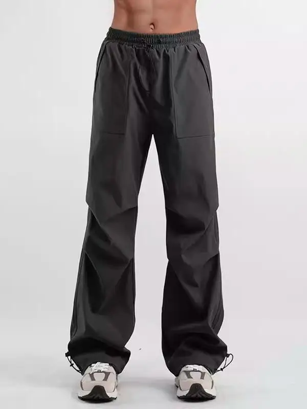 Новинка Осень 2024 черные уличные брюки для зарядки мужские мягкие ветрозащитные