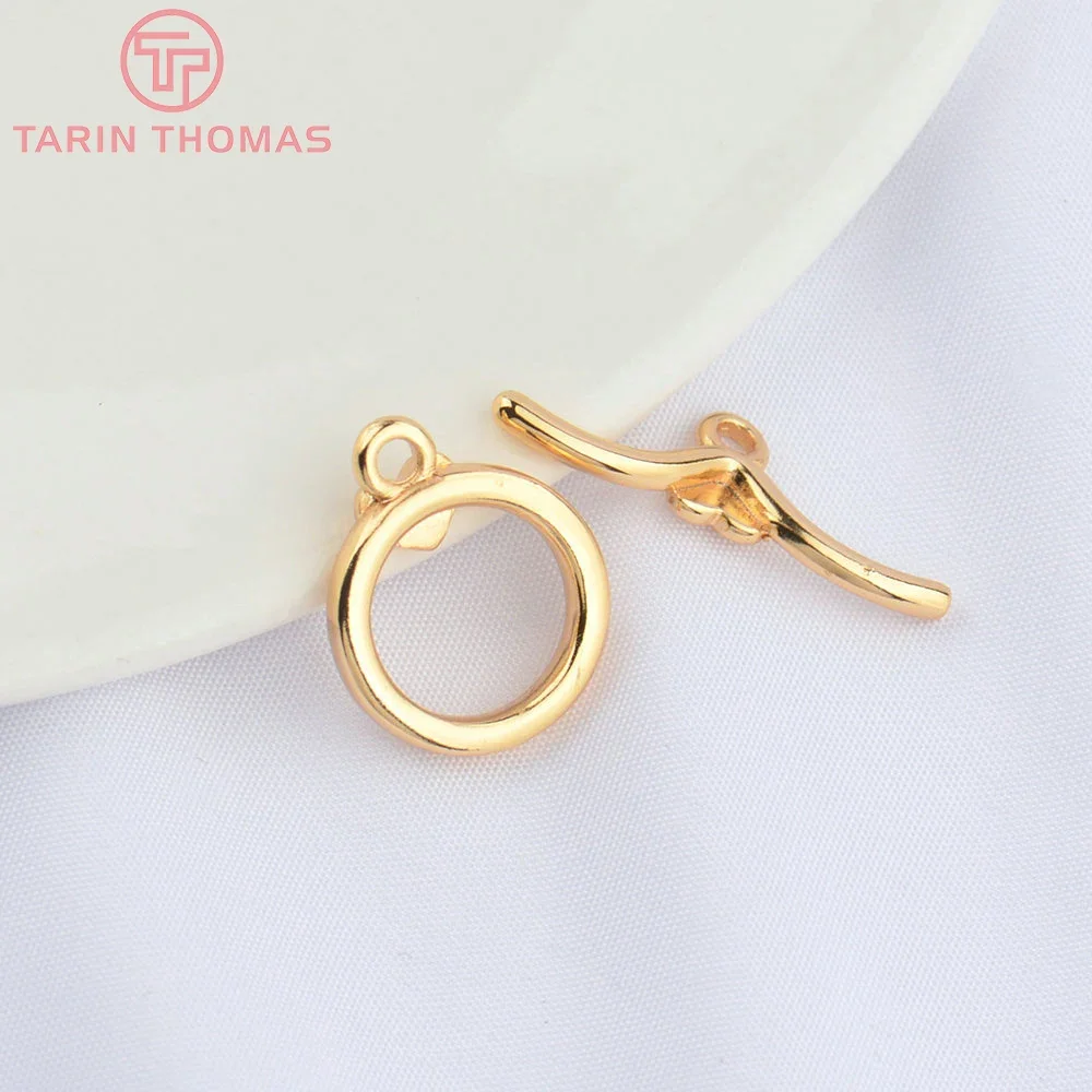 (4853) 6 компл. 13x14 мм 24-каратного золотого цвета латунный браслет с