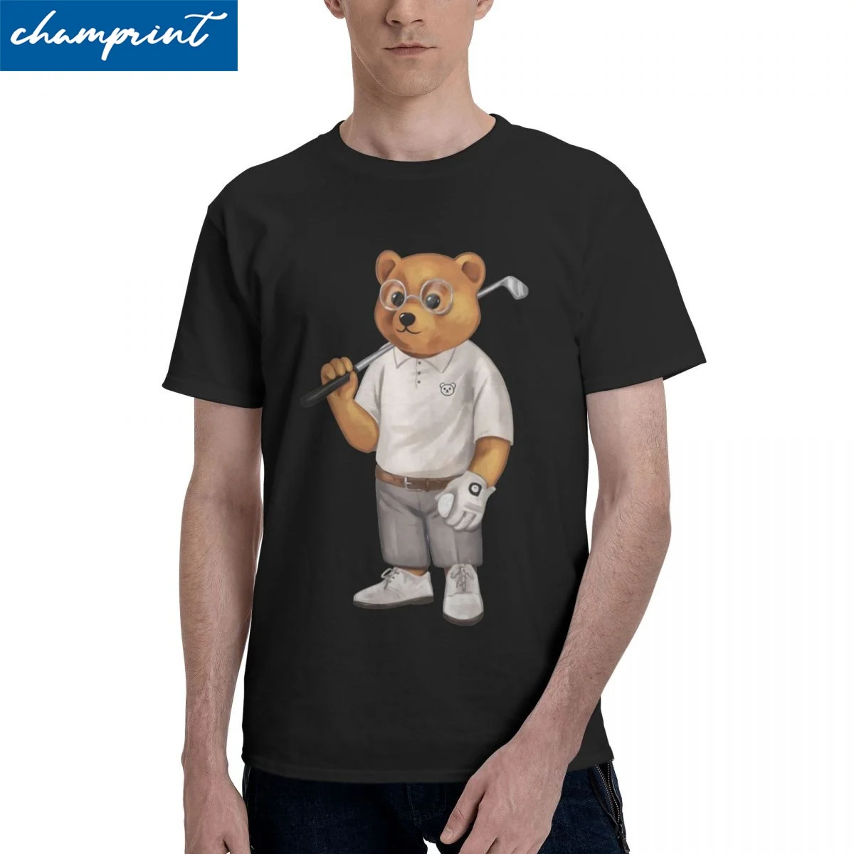 Bear T Shirt Men Women's 100% Cotton Funny T-shirt Crew Neck