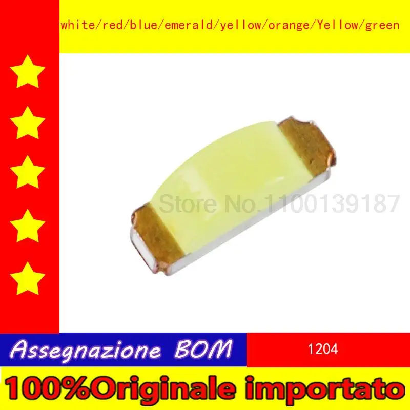 50pcs/lot  1204 SMD LED side light Bai Honglan yellow orange