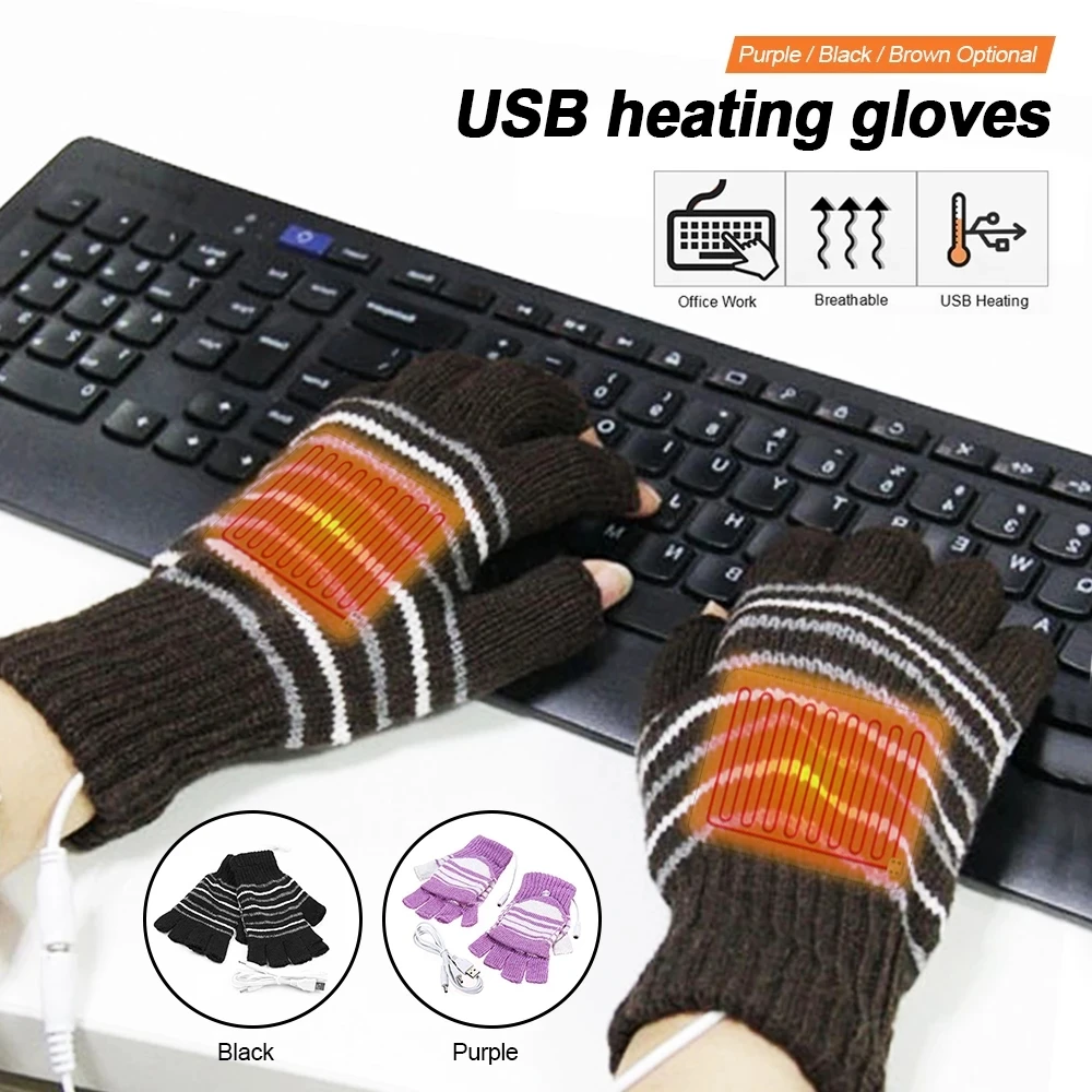 

NEW USB Heated Gloves Hand Warmers Home Electric Gloves Indoor Office Cycling Gloves Safety Explosionproof Warmers Winter Gifts