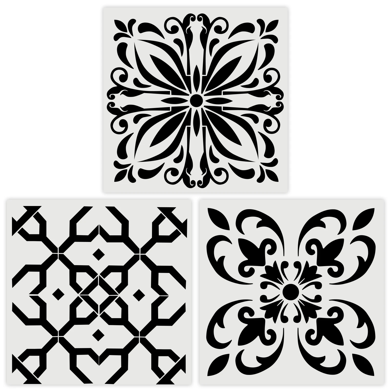 

Набор из 3 пустотелых трафаретов для рисования, для дома, гостиницы, кухни, спальни, плитка, камень для стен, украшения, ремесла, сделай сам, ша...