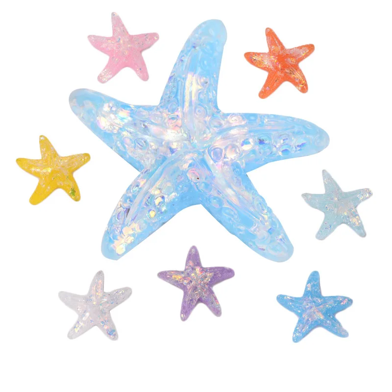 

100PCS Colorful Ocean Star Starfish Shells Ornament Mini Crafts Micro Landscape Miniatures Fairy Garden Fish Tank Accessories