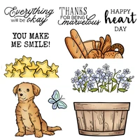mangocraft stars floral and pet dog cutting dies and clear stamp scrapbooking diy metal cut dies silicone stamps for cards decor