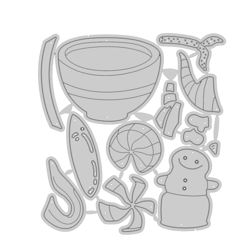 Милый снеговик кофе металлические штампы для скрапбукинга новинка 2022