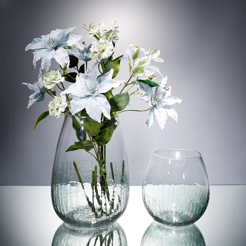 

Стеклянная ваза с ледяными трещинами, поделки, стеклянные контейнеры для террариума, настольные цветочные вазы для дома, современное сваде...