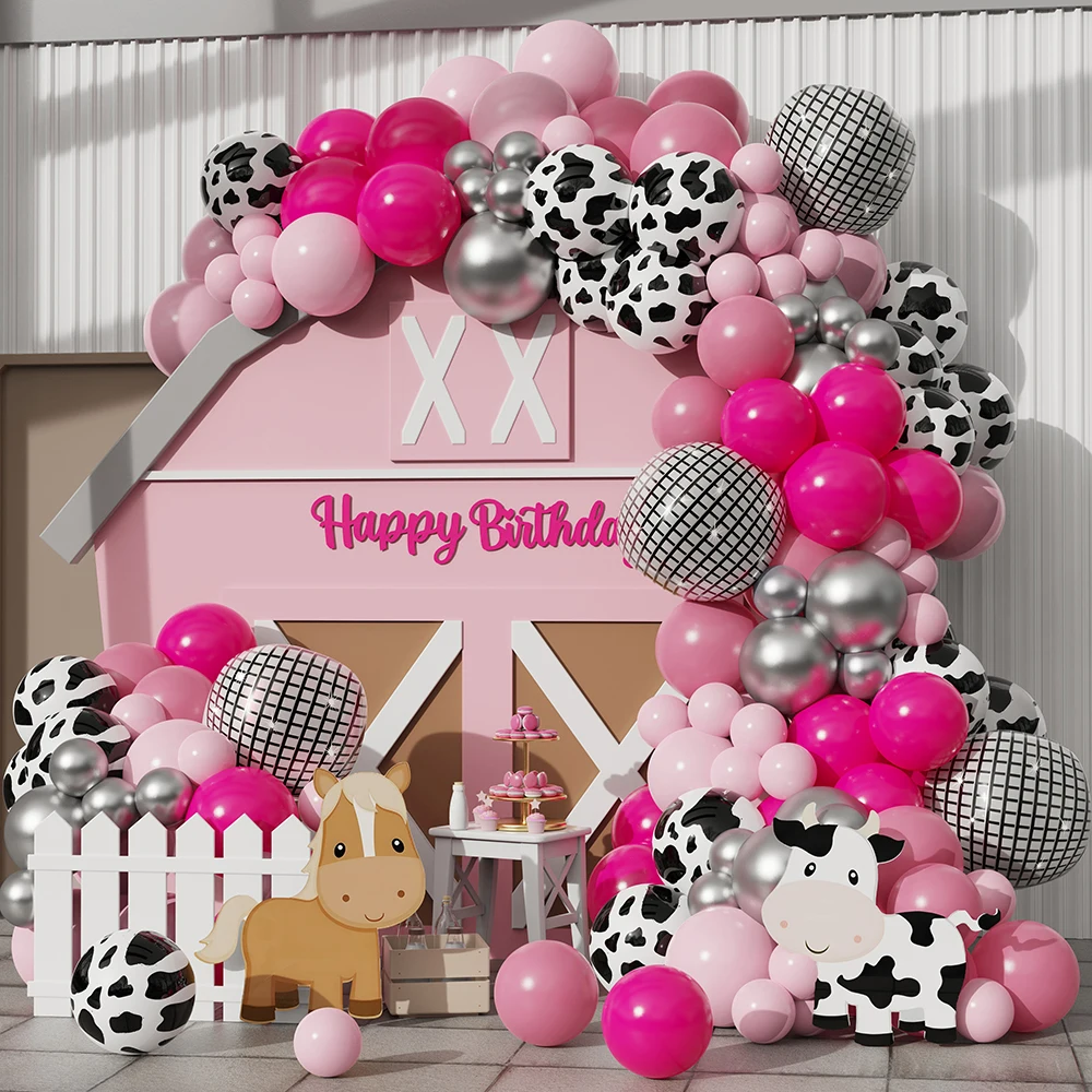 

Farm Theme Party Cow Balloon Garland Arch Kit Pink Blue Latex Globos Girl Boy Animal Birthday Party Baby Shower Decor Supplies