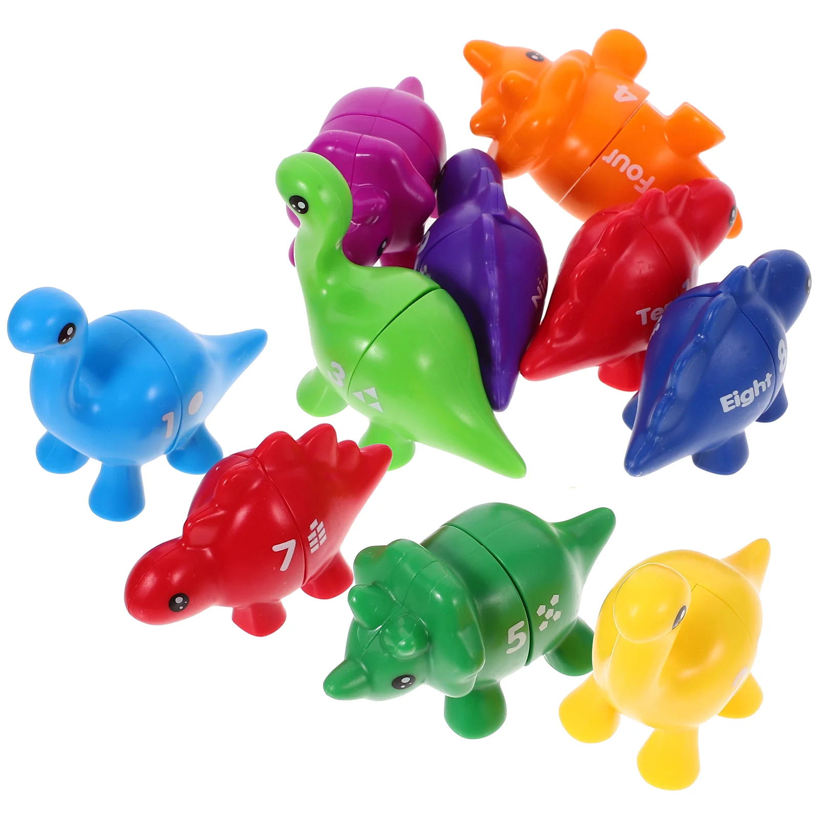 

10pcs Matching Game Toys Dinosaur Shape Matching Toy Kids English Number Learning Toys