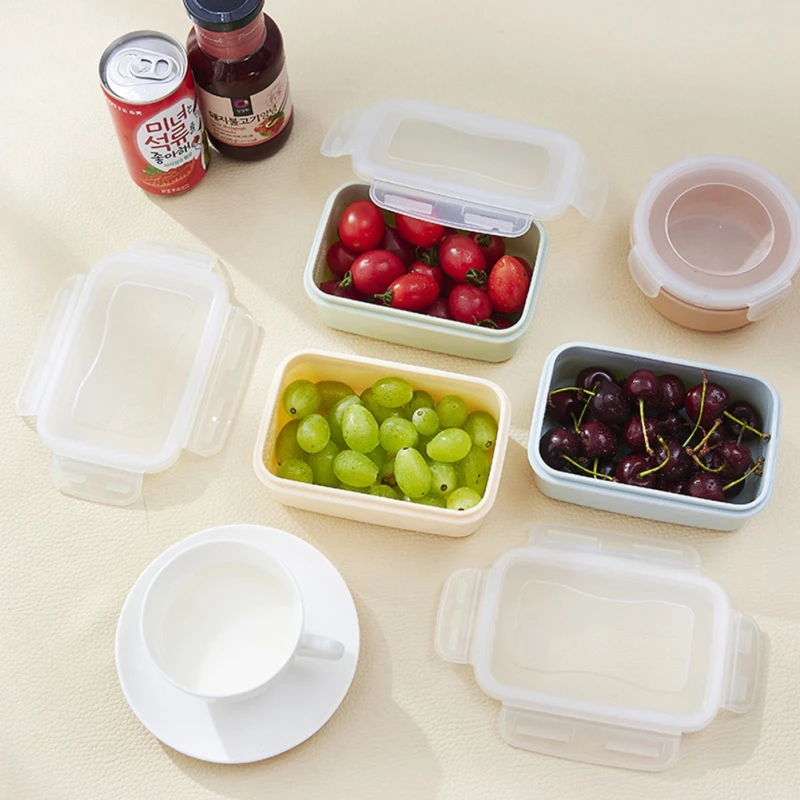 

Household Elegant Mini Refrigerator Fresh-keeping Box Food Storage Kitchen Lunch Box Plastic Rectangular Sealed Lunch Boxes