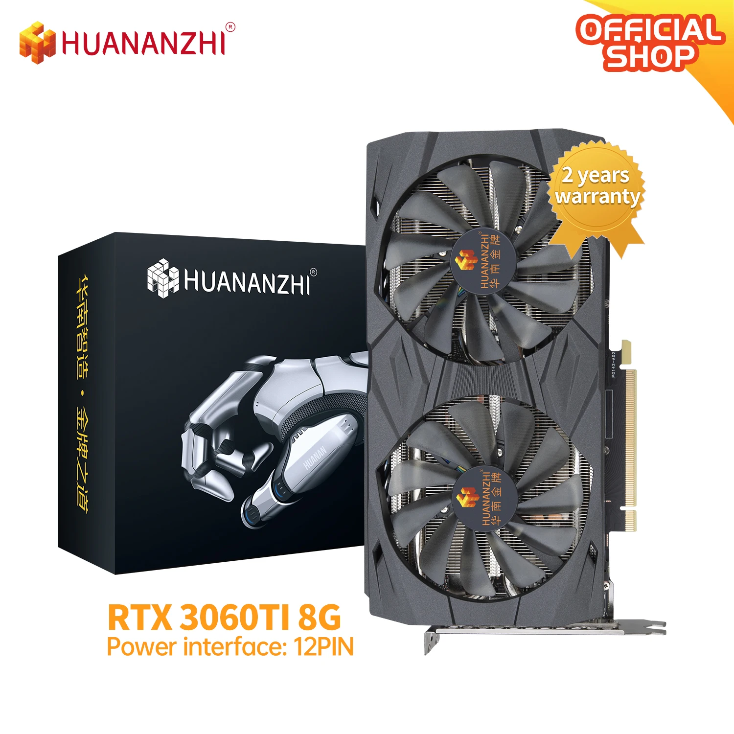 HUANANZHI RTX 3060TI 8G Brand New Original Graphics Cards 256Bit GDDR6 HDMI-Compatible DP 3060 TI 8G GPU Video Card