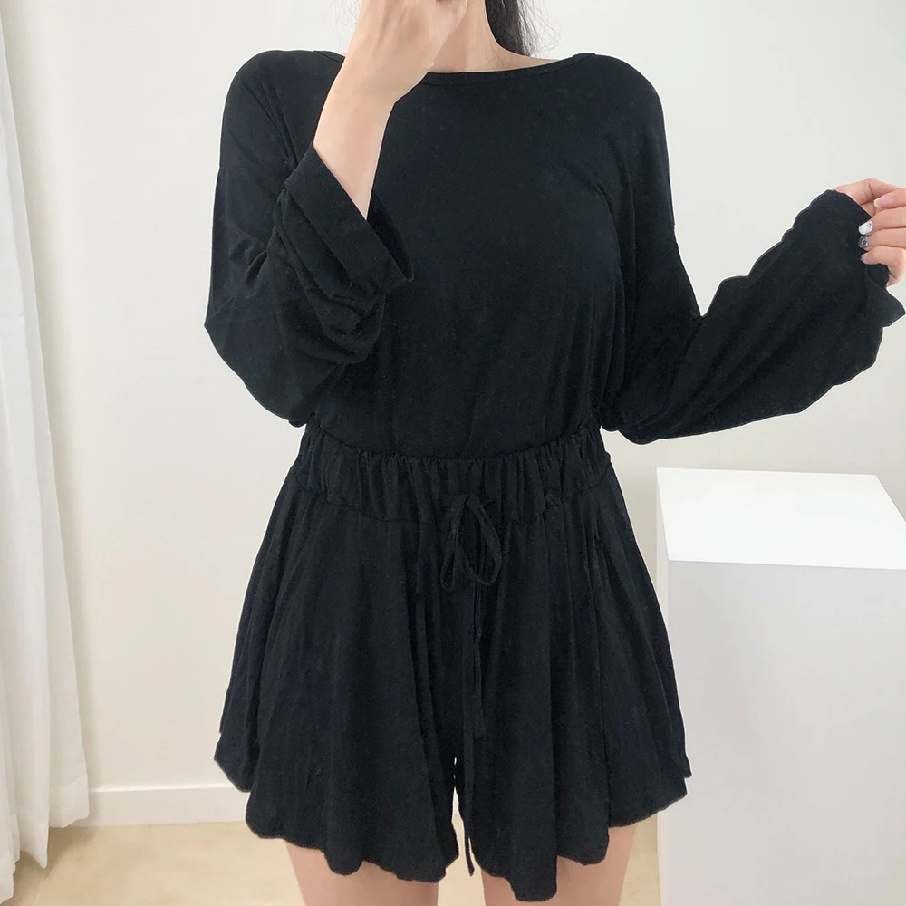 

살랑살랑 챠르르 여름 트레이닝 긴팔 + 주름 반바지 세트