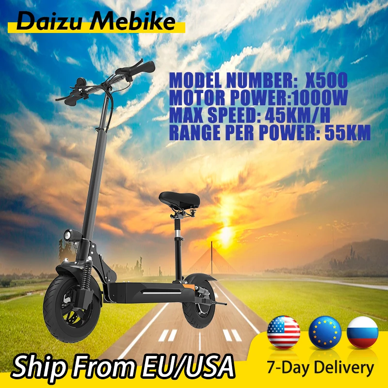 

X500 Electric Scooter with Seat 1200W Motor trotinette électrique 60KM/H 48V 18AH Escooter Romote Key 10 Inch Wheel Max Speed