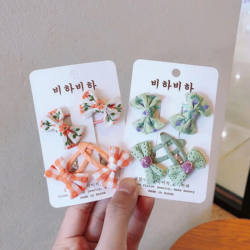 

Ins Mini 1 Pair Hairpins 1 Pair Hair Bands for Infant Baby Girl Bows Floral Small Hair Clip Hair Rope Baby Girl Hair Accessories