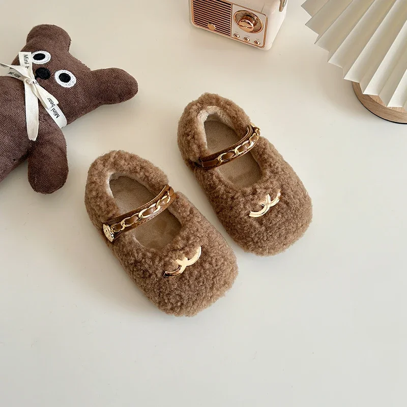 Супер уютные пушистые туфли Мэри Джейн для детей новая брендовая дизайнерская