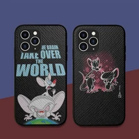 cartoon movie pinky and the brain phone case hard leather case for iphone 11 12 13 mini pro max 8 7 plus se 2020 x xr xs coque