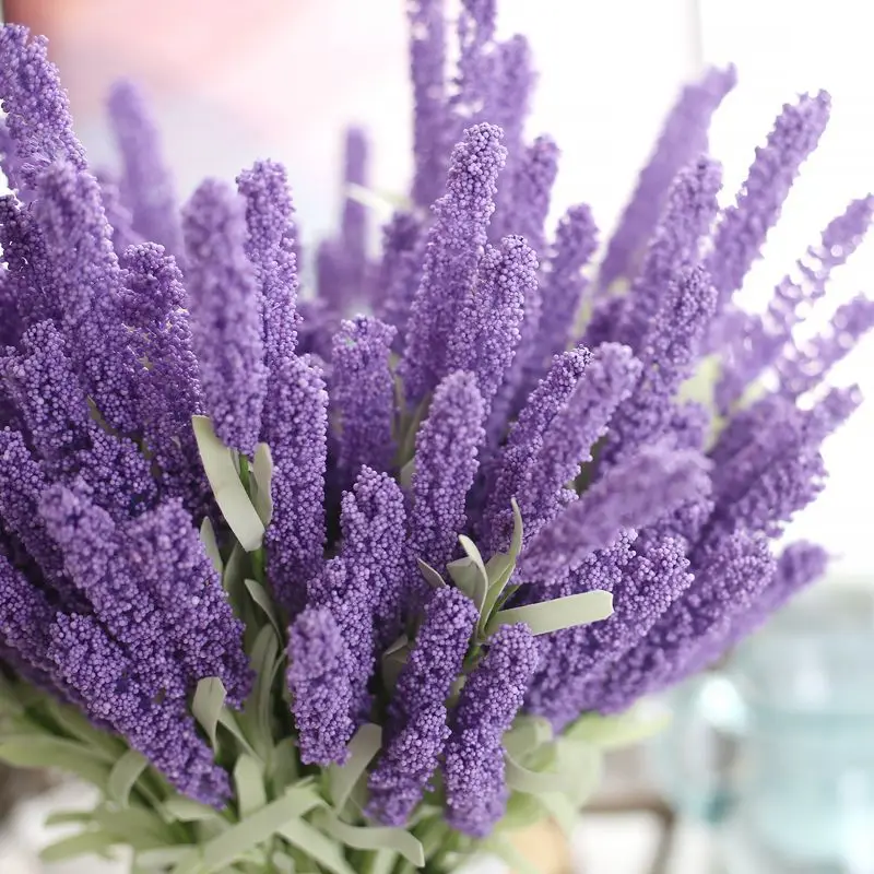 

Provence Foam Artificial Lavender Flowers Bunch Bouquet Foam flower Romantic wedding decoration