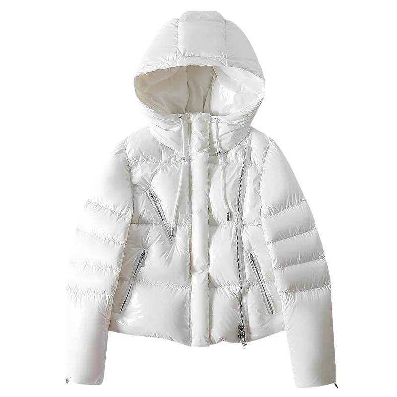 2023 winter Thickened Glossy Wash-Free White Short down Jacket for Women