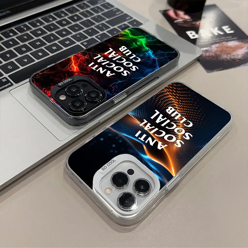 Чехол для мобильного телефона Social Club iPhone 16 15 14 13 12 11 X XR XS 8 7 Pro Max Plus серебристый цвет