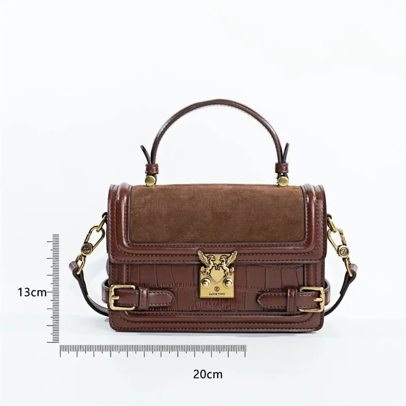 Luxury Brand Lock Handbag Leather Women's Bag 2023 New Vintage Fashion Purses High Sense Single Shoulder  Satchels Gg Cc Sac
