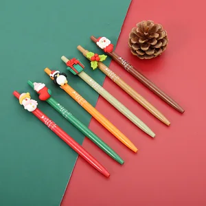6Pcs / Set Christmas Cartoon Gel Pen Cute Colorful Kawaii Rollerball Pens Xmas Tree Santa Claus Reindeer Gifts Stationer