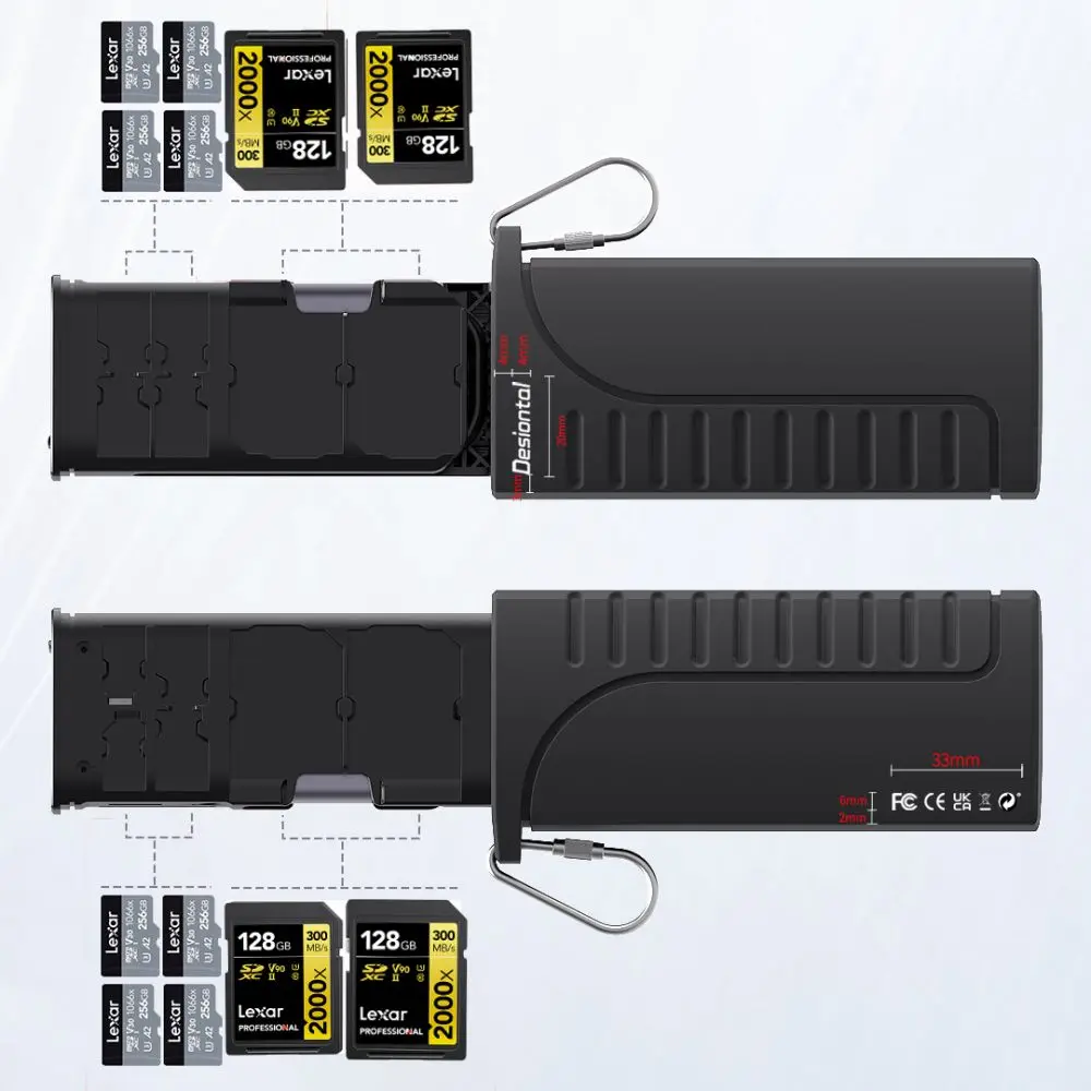 Фото Чехол для карт памяти Desiontal DK10 и USB-накопитель для передачи данных SD/TF/SIM с двумя слотами, USB 3.1 Type-C для камер/телефонов №4