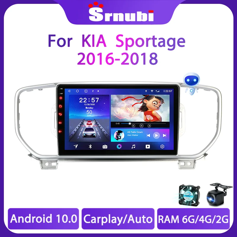 Android 10 Car Radio for KIA Sportage 2016 2017 2018 2din Multimedia Video Player GPS Navigation 2 Din WIFI Audio DVD Head Unit