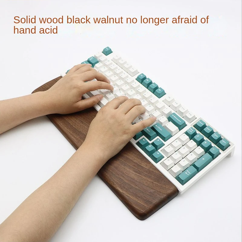 Mechanical Keyboard Solid Wood Wrist Splint Palm Tray Wrist Rest Wrist Pad Wristband Pad Wrist Pad Black Walnut 60/87/98 key1pcs