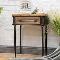 51cm retro wooden small console table living room entrance simple minimalist drawer storage table household indoor furniture