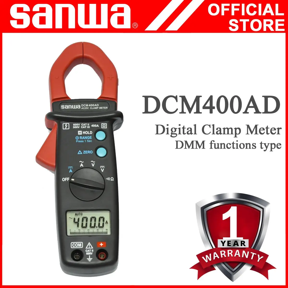 Цифровой зажим Sanwa DCM400AD