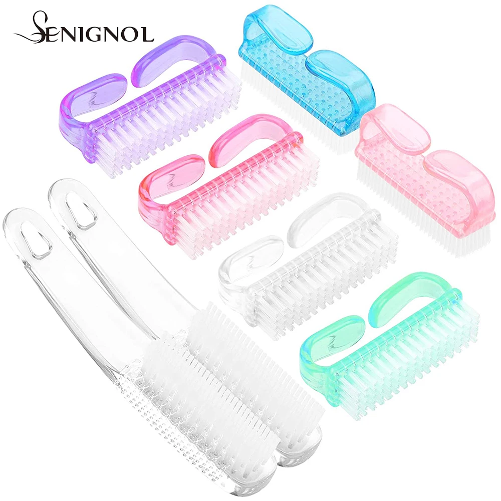 

SENIGNOL 5/8pcs Acrylic Nail Brush with Handle Grip Brushes Manicure Pedicure Soft Dusting Remove Finger Care Scrubbing Tools