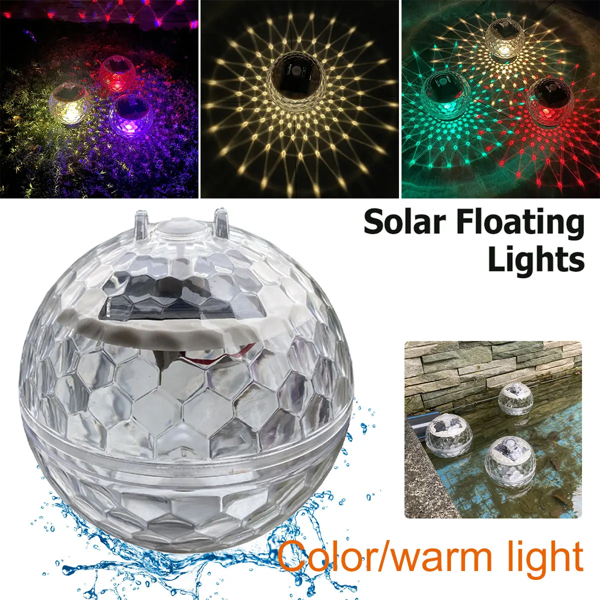 

NEW Solar Floating Pond Light Solar Pool Hanging Ball Light Waterproof LED Ball Light with 7 Color Changing Outdoor Automatic