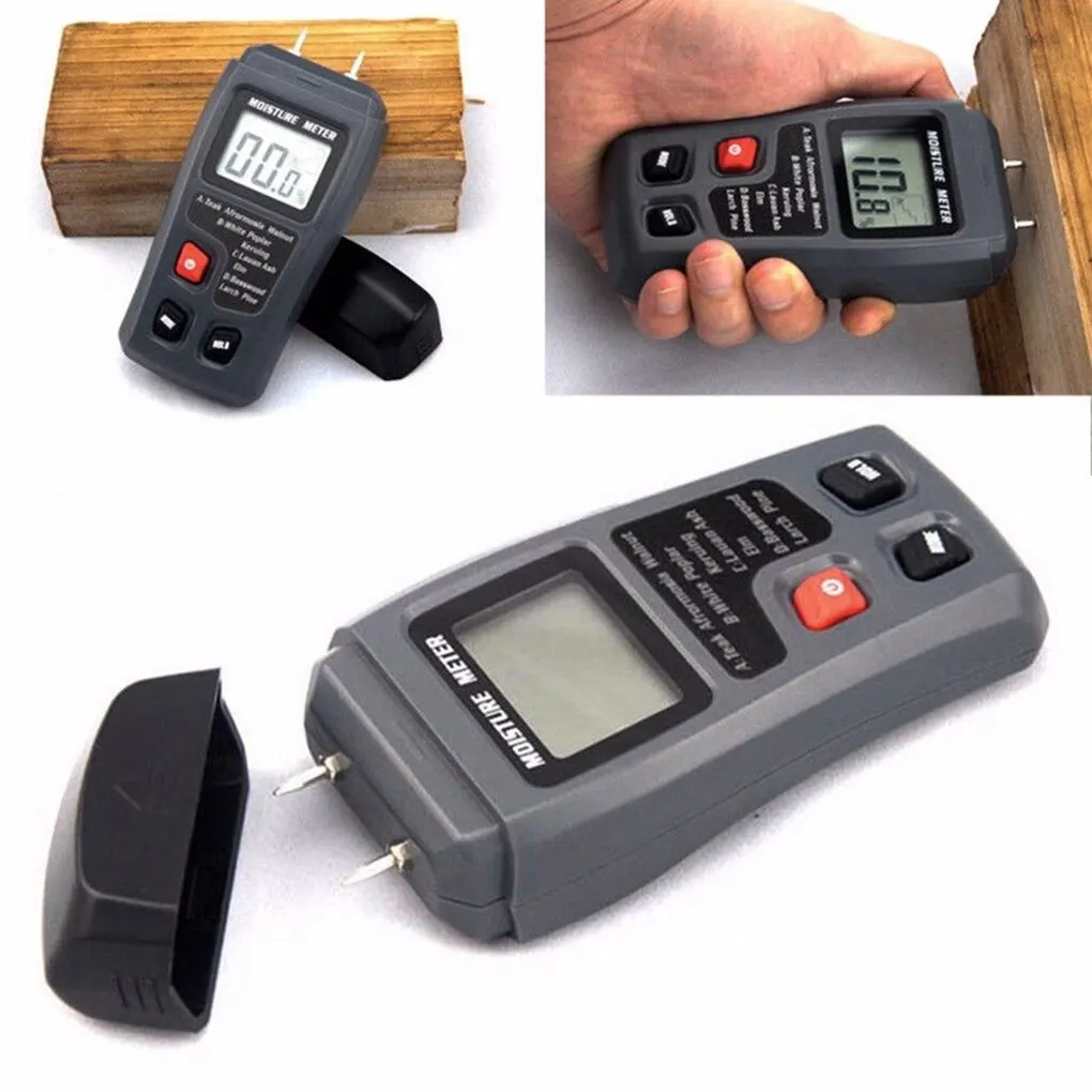 

EMT01 Wood humidity tester 0-99.9% Two Pins Digital Wood Moisture Meter Wood Humidity Tester Hygrometer Timber Damp Detector