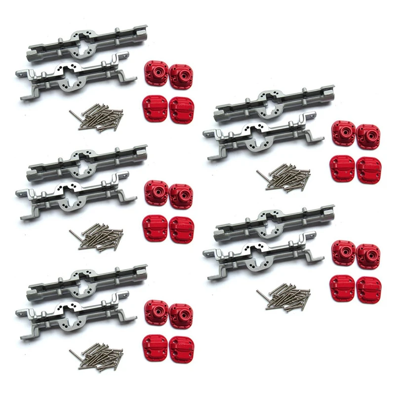 

5X Metal Front and Rear Bridge Axle Housing Case for MN D90 D91 MN99 MN99S 1/12 RC Car Upgrade Parts Accessories,Silver