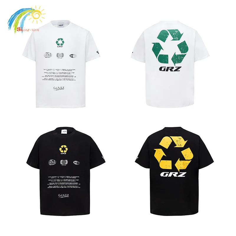 

24SS Vintage Arrow Print Grailz T Shirt Men Women High Quality Oversized Short Sleeve Tee Top Black White T-Shirt