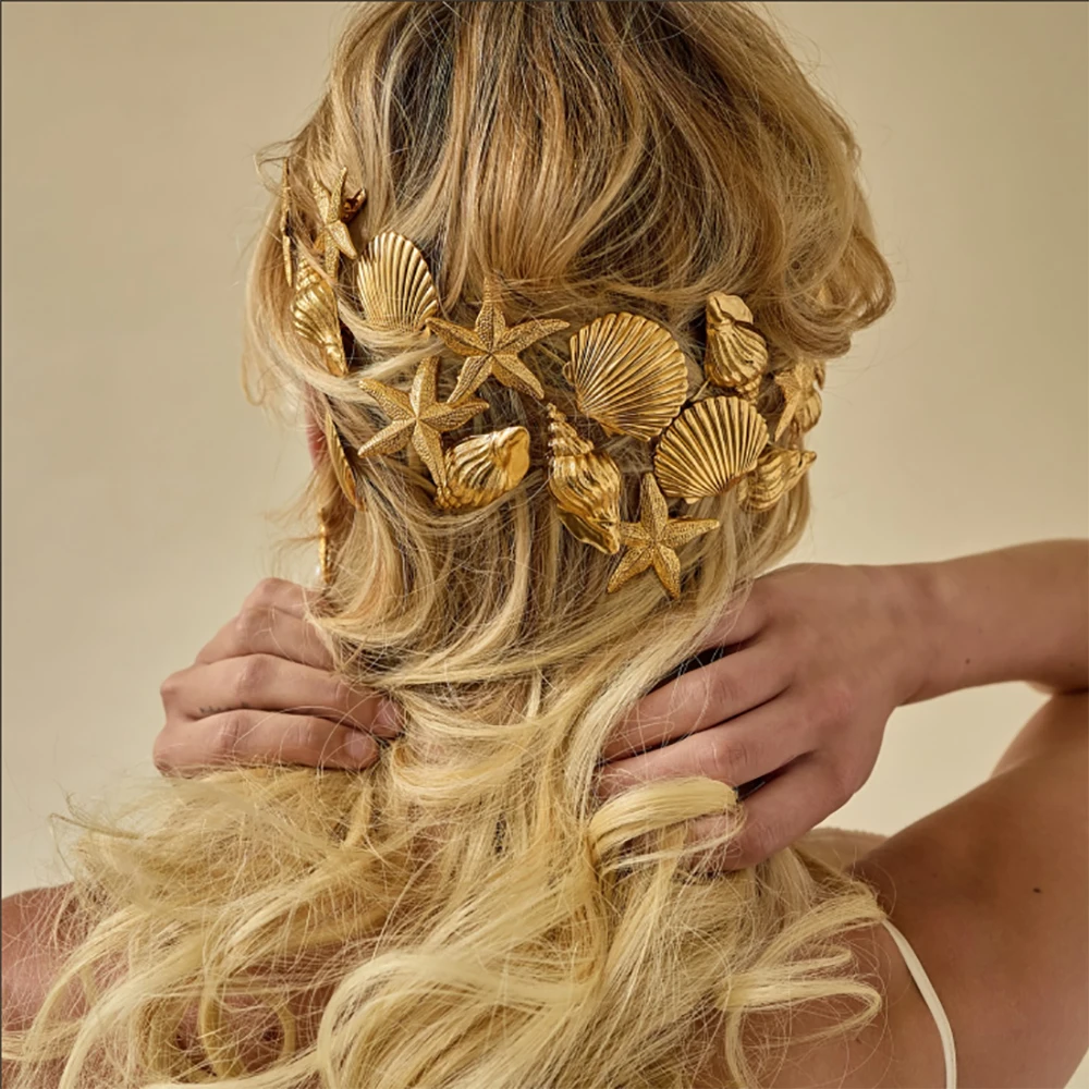 Заколки для волос Позолоченные 18 карат геометрический Стайлинг Любовь Сердце