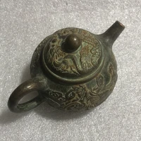 antique bronze dragon phoenix teapot home crafts exquisite ornaments collection souvenirs