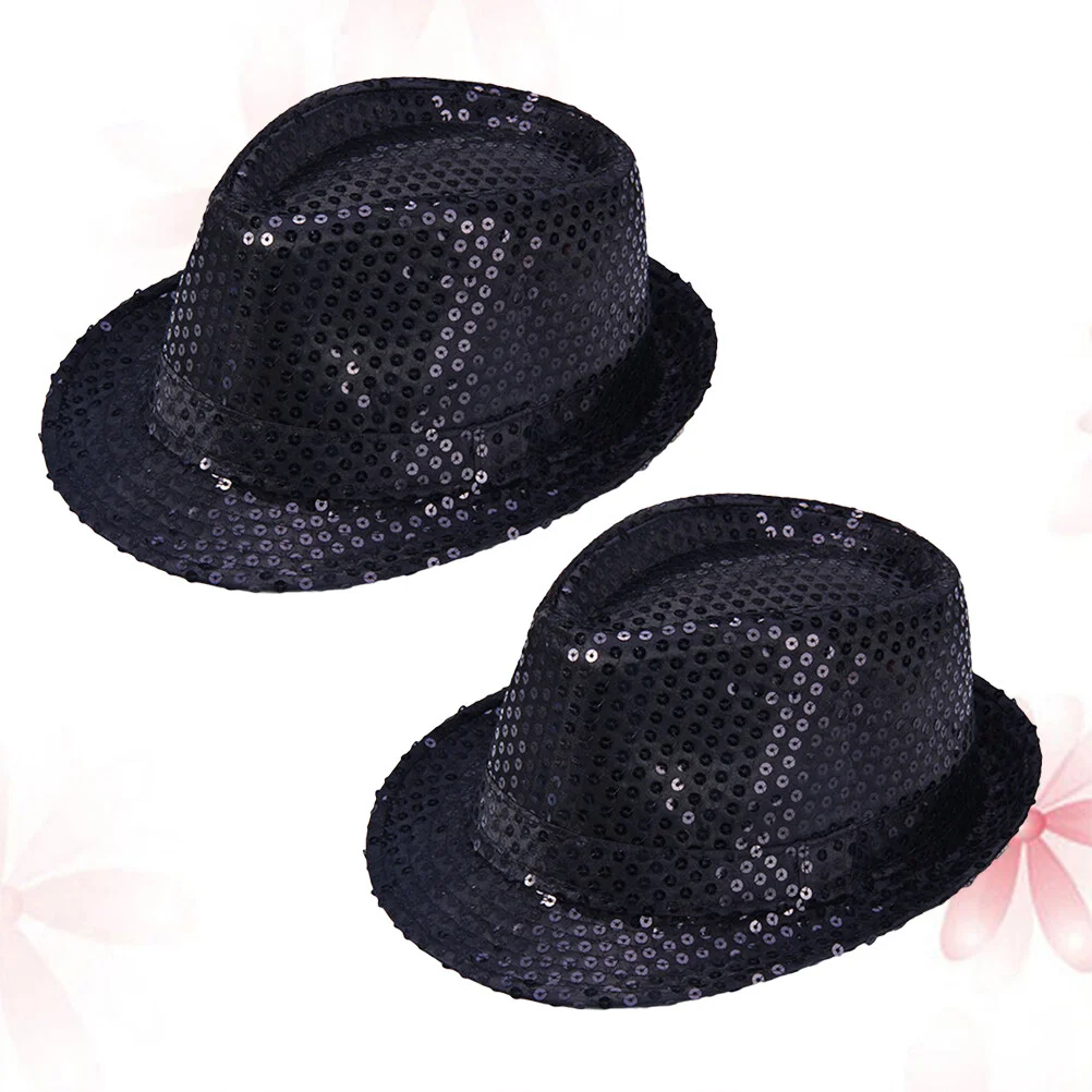 

2PCS Sequin Fedora Outfits For Girls Accesorios Para Magician Costume Party Dress Performing Props Accessory