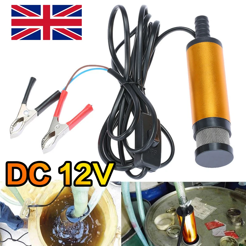 

S-12DP 38mm Diesel Fuel Pump DC 12V Transfer Pump 40 Watts Oil Fluid Refuelling