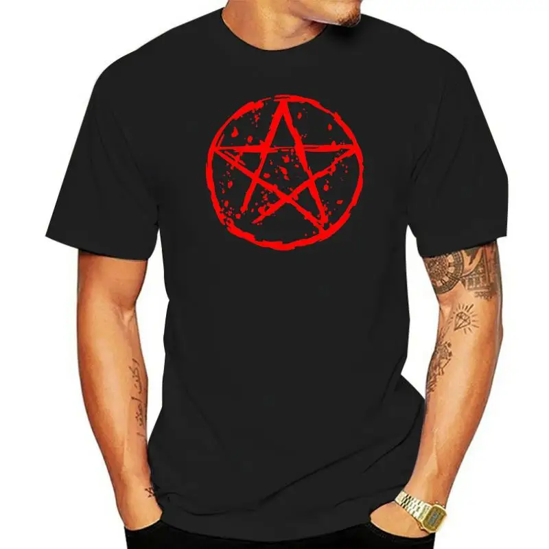 

Pentagram T-Shirt Mens S-3Xl Biker Goth Rock Punk Satanic Baseball Metal Fashion Classic Tee Shirt