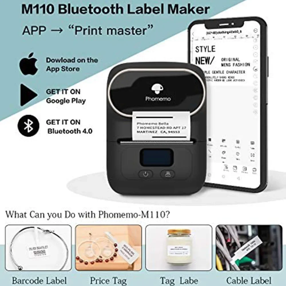 Умный принтер этикеток Phomemo M110 небольшой Home Edition умный мини-домашний для