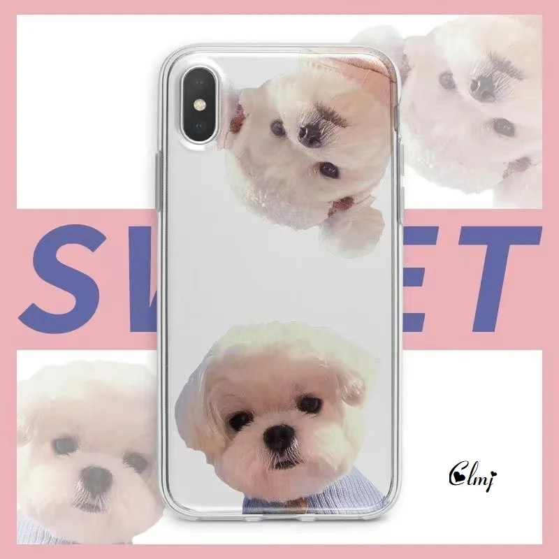 

Clmj Cute Puppy Phone Case For iPhone 11 12 13 Pro XS XR For Samsung Galaxy S22 F52 S21 Cartoon Animal Dog Silicone Cover INS