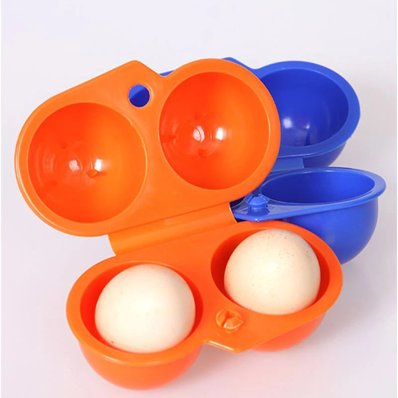

Kitchen Convenient Egg Storage Box Container Hiking Outdoor Camping Carrier For 2 Egg Plastic Case