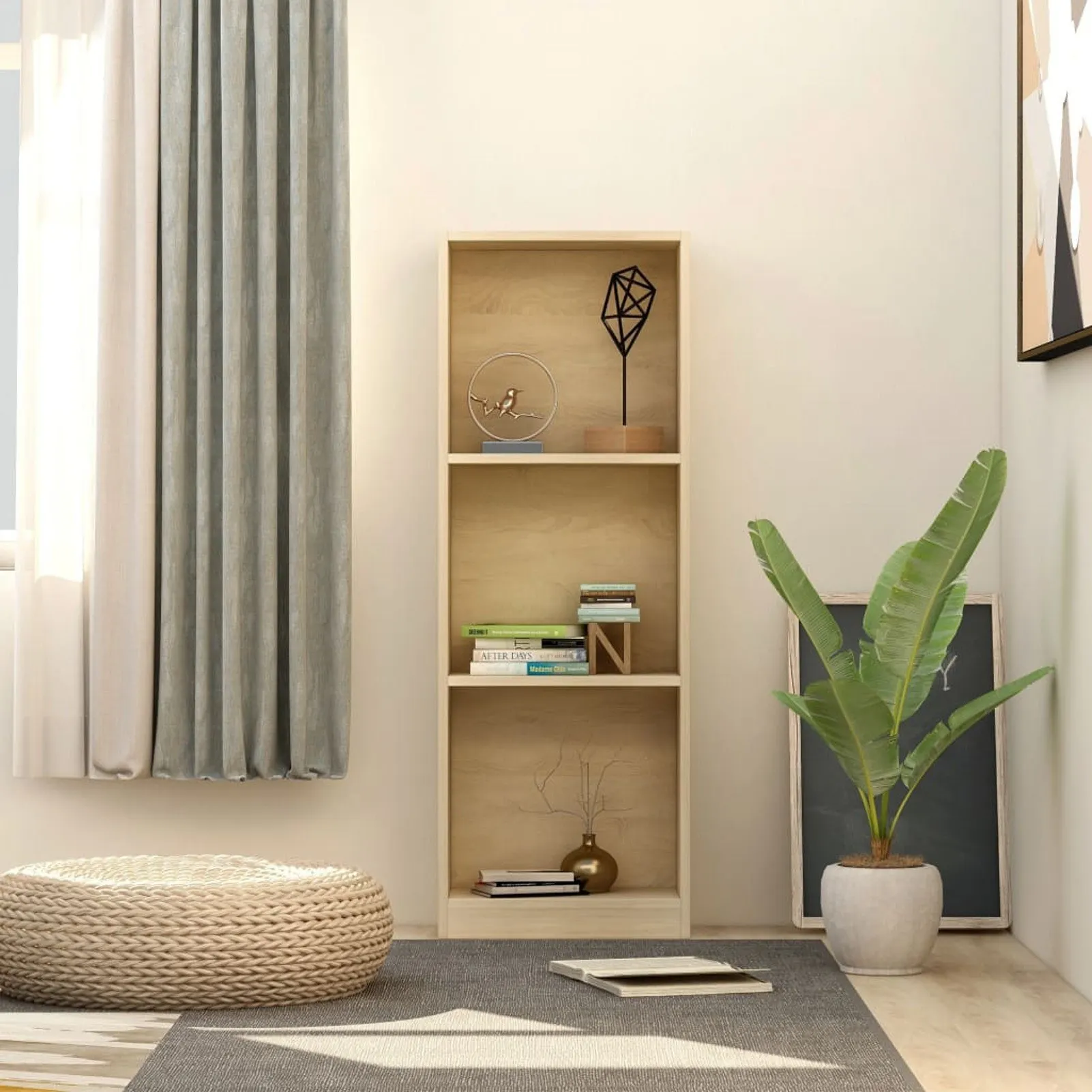 

3-уровневый шкаф для книг Sonoma Oak 15,7x9,4x42,5 дюйма, ДСП