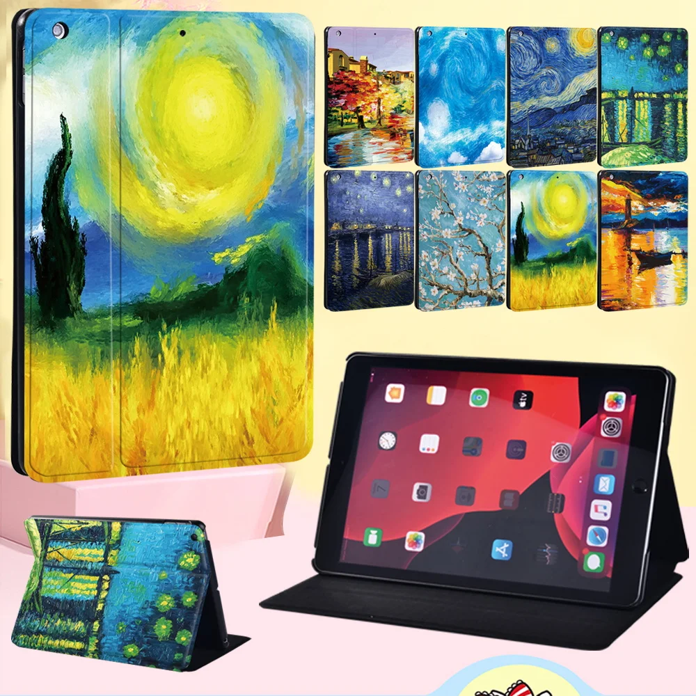 

Ipad 9th 8th 7th 10.2" Tablet Cover for Apple IPad 2 3 4/IPad 5th/6th/Mini 1/2/3/4/5/Pro 11/Air 4 5 10.9" Painted Leather Case