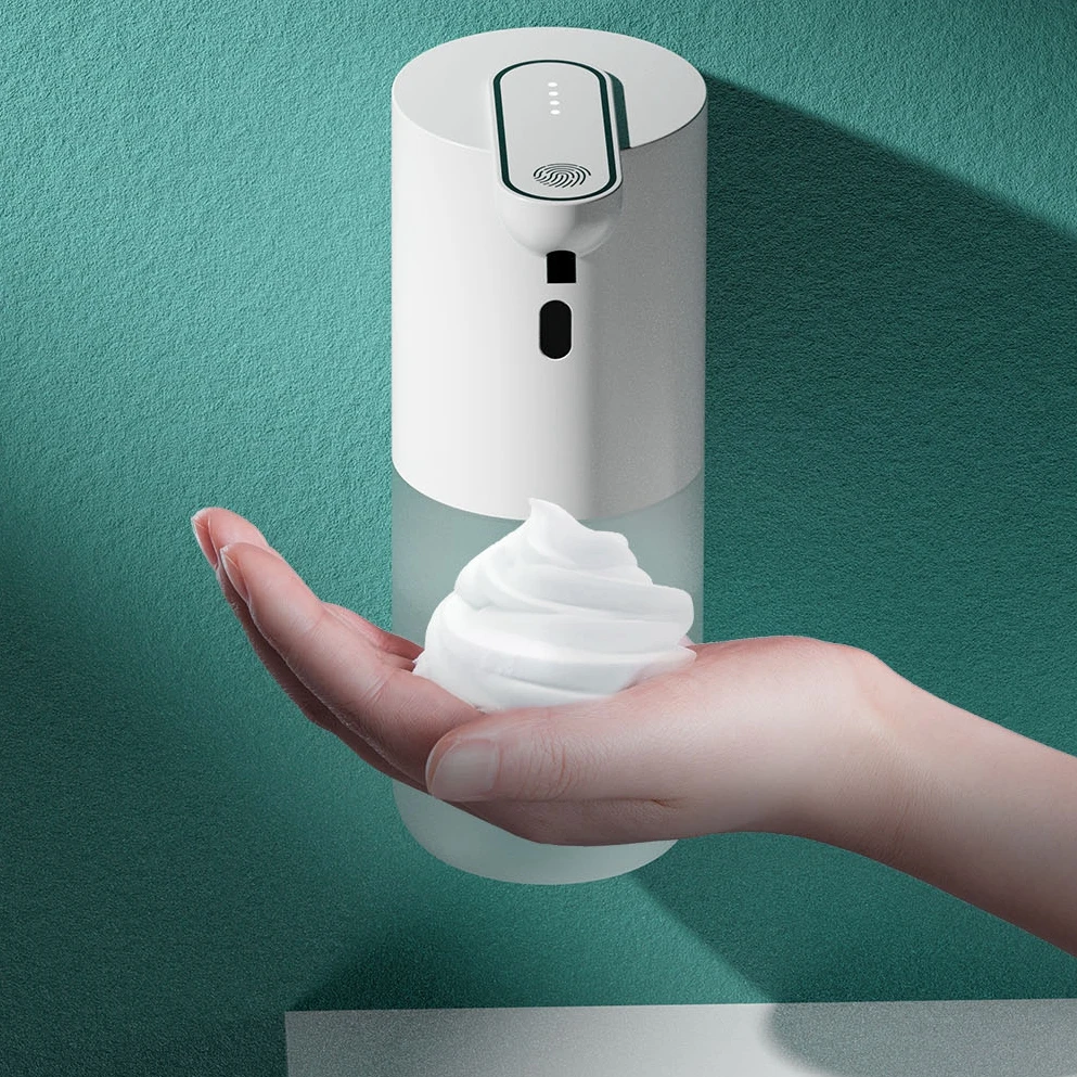 Dispensador automático de jabón con Sensor táctil, botella de bomba de espuma de manos para baño, pulverizador de Alcohol montado en la pared