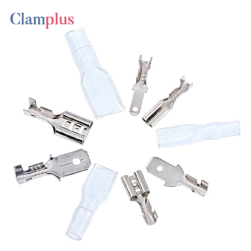 

270Pcs 2.8/4.8/6.3mm Male Female Spade Connectors Wire Crimp Terminal Block with Insulating Sleeve Assortment for SN-48B/HS-03BC