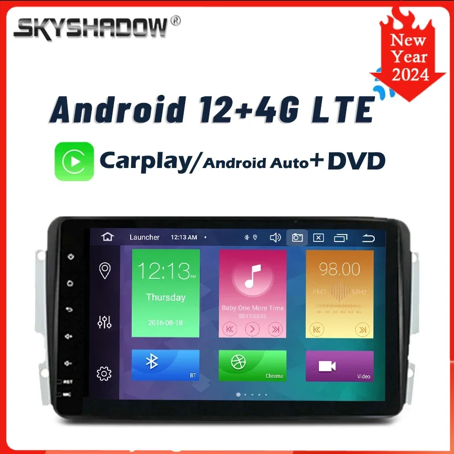 

720P Carplay DSP SIM Android 12.0 8Core 8G+128G Car DVD Player GPS RDS Radio Wifi Bluetooth For Benz W203 W209 W463 Vito Viano