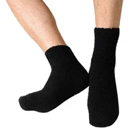 casual bed socks breathable autumn thick coral fleece winter socks crew socks socks 1 pair