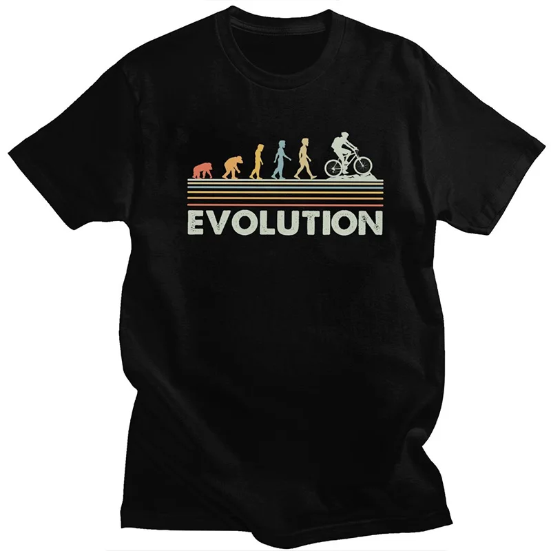 

Funny Mountain Bike Evolution T Shirt Men Cotton Handsome T-shirt Short Sleeved MTB Biker Cyclist Tee Top Fitted Clothing Merch